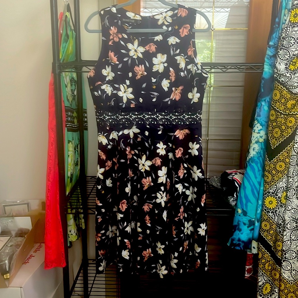 Beautiful Navy floral wedding guest dress